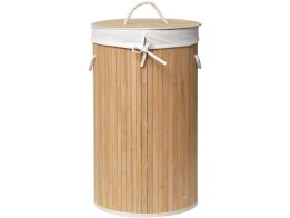 Aria Trade Καλάθι Απλύτων Bamboo 35x35x60cm 8710195 Καφέ