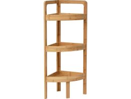 Aria Trade Γωνιακή Επιδαπέδια Ραφιέρα Μπάνιου Bamboo με 3 Ράφια 29x29x85cm 195 98162195