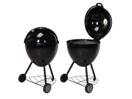 Aria Trade Φορητή Ψησταριά Μπάρμπεκιου BBQ με Σχάρα XL Στρογγυλή και Ροδάκια Ø57cm