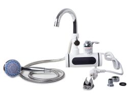 Aria Trade Ηλεκτρικός Ταχυθερμαντήρας Τοίχου για Νιπτήρα ή Νεροχύτη 3000W με Τηλέφωνο Ντους και Οθόνη LCD