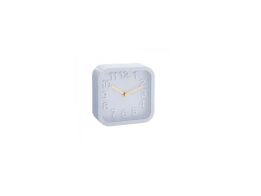 Ρολόι Ξυπνητήρι τετράγωνο, αθόρυβο, 13x13 cm  Γκρι Ανοιχτό