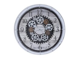 Αναλογικό Πλαστικό Ρολόι Τοίχου XL με διάμετρο 48cm σε 2 αποχρώσεις, 48x48x8cm Λευκό