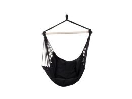 Aria Trade Αιώρα Κάθισμα Μαύρο Μονή Κρεμαστή Κούνια σε μαύρο χρώμα με 2 μαξιλάρια μεγίστου βάρους 120kgHanging hammock 01433 95x90cm