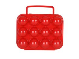 Αυγοθήκη 12 θέσεων με λαβή, 22x21x8 cm, Egg tray Κόκκινο