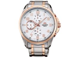 Orient Ανδρικό Ρολόι χειρός Χρονογράφος με Μεταλλικό Μπρασελέ σε Ασημί χρώμα, FUY05001W0
