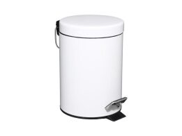 Aria Trade Μεταλλικό Καλαθάκι Μπάνιου 3lt Λευκό 100132