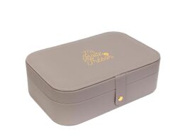 Κοσμηματοθήκη Μπιζουτιέρα με βελουτέ επένδυση, 7x15.30x22.50 cm Καφέ