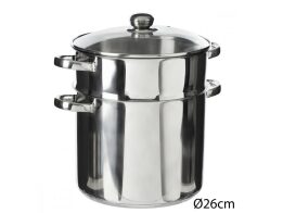 Aria Trade Χύτρα Ατμομάγειρας 11L 26cm Inox