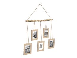 Ξύλινη Πολυκορνίζα Κορνίζα Τοίχου για 5 φωτογραφίες, 60x58 cm