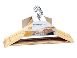 Σετ Ξύλινες Κρεμάστρες ρούχων 8 τεμαχίων με μεταλλικό γάντζο, 44x23 εκατοστά