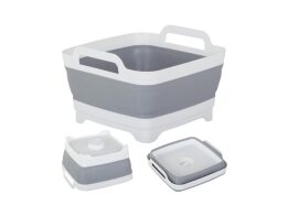 Πτυσσόμενο Καλάθι Απλύτων σε Τετράγωνο σχήμα με λαβές Χωρητικότητας 8lt από Πλαστικό, 30.5x31x17 cm