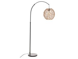 Φωτιστικό Δαπέδου μεταλλική σε ρατάν καπέλο, 28.5x29x180 cm