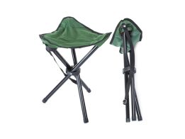 Τρίποδο Πτυσσόμενο Μεταλλικό Σκαμπό Ψαρέματος Παραλίας, σε Πράσινο χρώμα