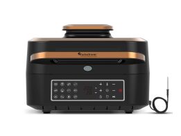 TurboTronic Ηλεκτρική Ψηστιέρα Γκριλιέρα Grill 1600-1800W 39.8x36.6x27.8cm Μαύρο-Χρυσό