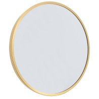 Διακοσμητικός Επιτοίχιος Στρογγυλός Καθρέφτης με Μεταλλικό Χρυσό Πλαίσιο, Διαμέτρου 40 cm