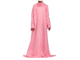 Κουβέρτα Fleece με Μανίκια μακριά σε ροζ χρώμα, 138x180cm