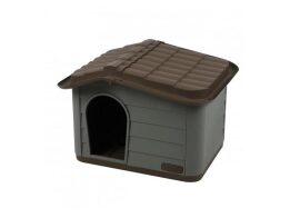 Αδιάβροχο σπιτάκι κατοικιδίων από 100% ανακυκλωμένο πλαστικό, σε γκρι χρώμα, 60x51x41 cm