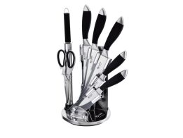 Edenberg Σετ Μαχαίρια Κουζίνας 8 τεμαχίων από Ανοξείδωτο Ατσάλι με περιστρεφόμενη βάση, EB-800