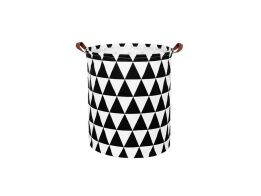 Πτυσσόμενο καλάθι απλύτων, καλάθι αποθήκευσης με χερούλια σε σχέδιο τρίγωνα, 35x35x43 cm
