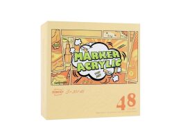 Ακρυλικοί Μαρκαδόροι Ζωγραφικής σετ 48 τεμαχίων, για ύφασμα, μέταλλο, γυαλί,  1.5mm, πολύχρωμοι