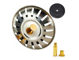 Φίλτρο Νεροχύτη Σίτα Αποστράγγισης από Ανοξείδωτο Ατσάλι, σε Ασημί χρώμα