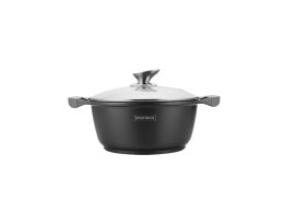 Royalty Line Κατσαρόλα με αντικολλητική επίστρωση μαρμάρου, Γυάλινο καπάκι, 20cm,  2.5Ltr