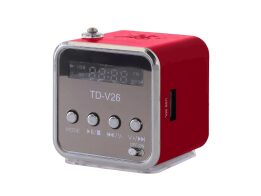 Aria Trade Mini Φορητό Ηχείο 3W με Ραδιόφωνο 5x5x5cm Κόκκινο