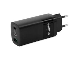Philips Πρίζα Φορτιστής 65W με 2 Θύρες USB-C και 1 USB-A, Και Τεχνολογία GaN, DLP2681/03