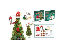 Περιστρεφόμενη Κορυφή Δέντρου με Σκούφο Άγιου Βασίλη με LED και Μουσική