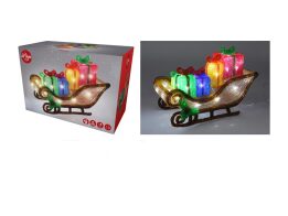Ακρυλικό Χριστουγεννιάτικο Διακοσμητικό Φωτιζόμενο Έλκηθρο με Δώρα, 40x19x26.5 cm
