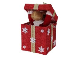 Χριστουγεννιάτικο Διακοσμητικό Κουτί Δώρου Τάρανδος με Κίνηση και Φωτισμό LED, 25x25x50 cm