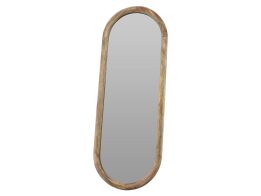 Καθρέπτης Τοίχου Σε Οβάλ Σχήμα Με Ξύλινο Πλαίσιο, 28x2.5x77.5 cm