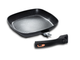 Berlinger Haus Αντικολλητικό Τηγάνι Γκριλιέρα με αποσπώμενη λαβή 28cm, BH-1953 Black Rose Collection