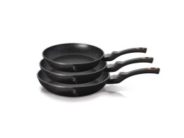 Berlinger Haus Σετ Τηγάνια 3 τεμαχίων με Τριπλή Μαρμάρινη Επίστρωση, BH-6158F Black Rose Collection