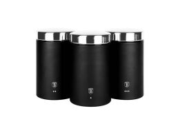 Berlinger Haus Σετ Μεταλλικά Βάζα 3 τεμ για καφέ, ζάχαρη, τσάι, Black Vantage Collection, BH-6296Ν