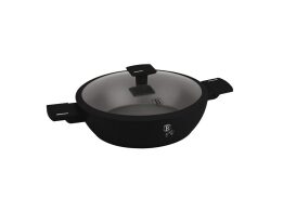 Berlinger Haus Αντικολλητική Ρηχή Κατσαρόλα 28cm με Γυάλινο Καπάκι, Matte Black Collection, BH-8185