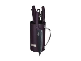 Berlinger Haus Σετ Μαχαίρια Κουζίνας Ανοξείδωτα 6 Τμχ με Βάση, Purple Eclipse Collection, BH-2584