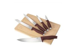 Berlinger Haus Σετ Μαχαίρια 5 τεμαχίων Ανοξείδωτα, με Ξύλο Κοπής, Leonardo Collection, BH-2965