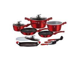 Berlinger Haus Σετ μαγειρικά σκεύη 16 τεμαχίων με τριπλή Μαρμάρινη επίστρωση, Burgundy,  BH-6781