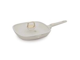 Berlinger Haus Γκριλ τηγάνι με καπάκι 28 cm  σε ματ κρέμ χρώμα, Sahara Collection BH-8067