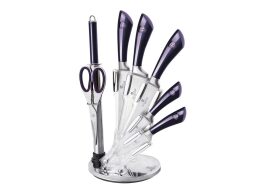 Berlinger Haus Σετ μαχαιριών 8 τεμ με Περιστρεφόμενη Ακρυλική Βάση, Purple Eclipse BH-2670