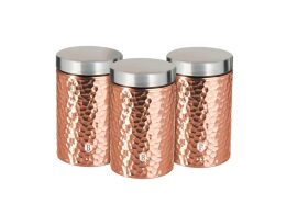 Berlinger Haus Σετ Μεταλλικά Βάζα 3 τεμ για Καφέ, Ζάχαρη, Τσάι, Metallic Line Rose Gold BH-6727