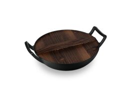 Berlinger Haus Γουόκ Wok με Ξύλινο Καπάκι από Μαντέμι 30 cm, Strong Mold Seria, LP-BH-190