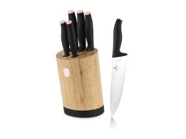 Berlinger Haus Σετ Μαχαίρια Ανοξείδωτα 6 Τμχ με Βάση από Μπαμπού, Black Rose Collection BH-2752