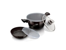 Berlinger Haus Σετ Αντικολλητικά Μαγειρικά Σκεύη 5 Τεμ. από Αλουμίνιο, Shiny Black BH-6616T