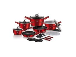 Berlinger Haus Σετ Μαγειρικά Σκεύη 18 Τεμ από Αλουμίνιο, Metallic Line Burgundy BH-7035