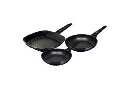Berlinger Haus Σετ Τηγάνια 3 τεμ από Αλουμίνιο, Purple Eclipse Collection, BH-7104