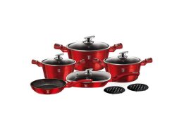 Berlinger Haus Σετ Μαγειρικά Σκεύη 11 Τεμ από Αλουμίνιο με Μαρμάρινη Επίστρωση, Burgundy BH-7142