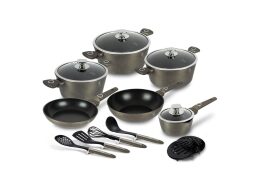 Berlinger Haus Σετ Μαγειρικά Σκεύη 15 Τεμ με Τριπλή Επίστρωση, Crystal Collection BH-7167