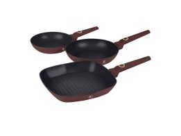 Berlinger Haus Σετ Τηγάνια 3 Τεμ και Γκριλ με Αντικολλητική Επίστρωση, Leonardo Collection BH-8049